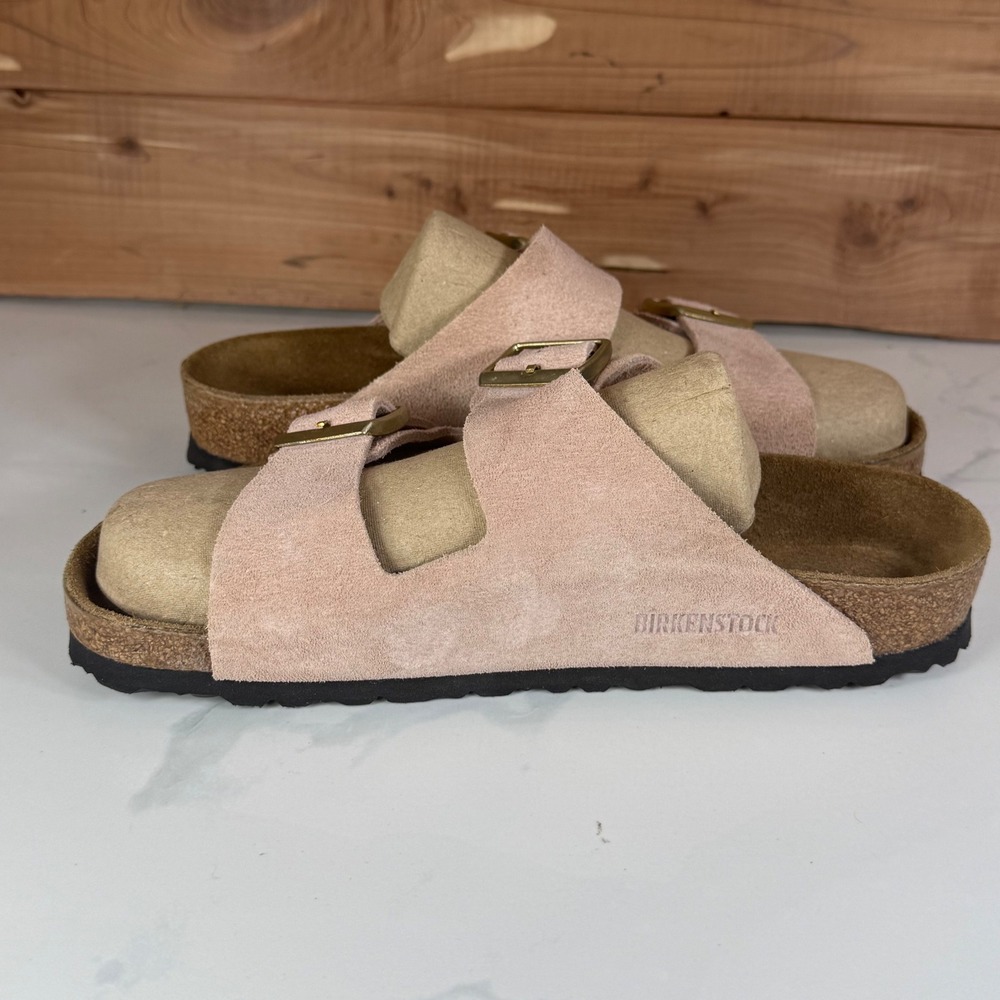 Birkenstock Arizona Suede Leather Sandals Pink Rose Womens 39 EU - 8/ 8.5 - Picture 8 of 15